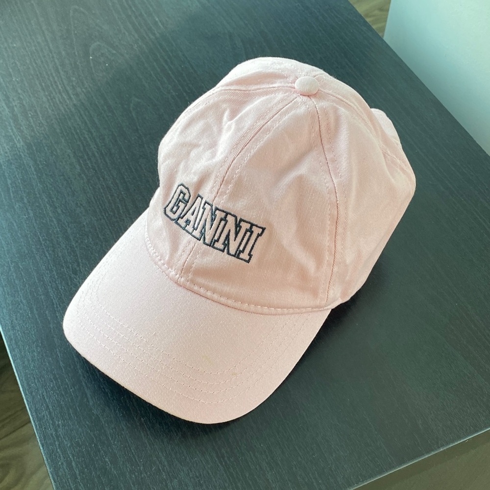 Ganni Light Pink Logo Cap